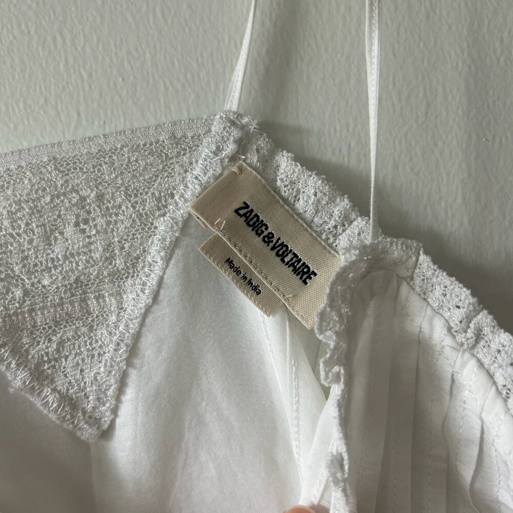 NWT- Zadig & Voltaire Calixia Tomboy Lace Trim Camisole XS - Picture 3 of 14